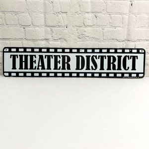 Aluminum Road Street Sign Theater District Wall Home Decor